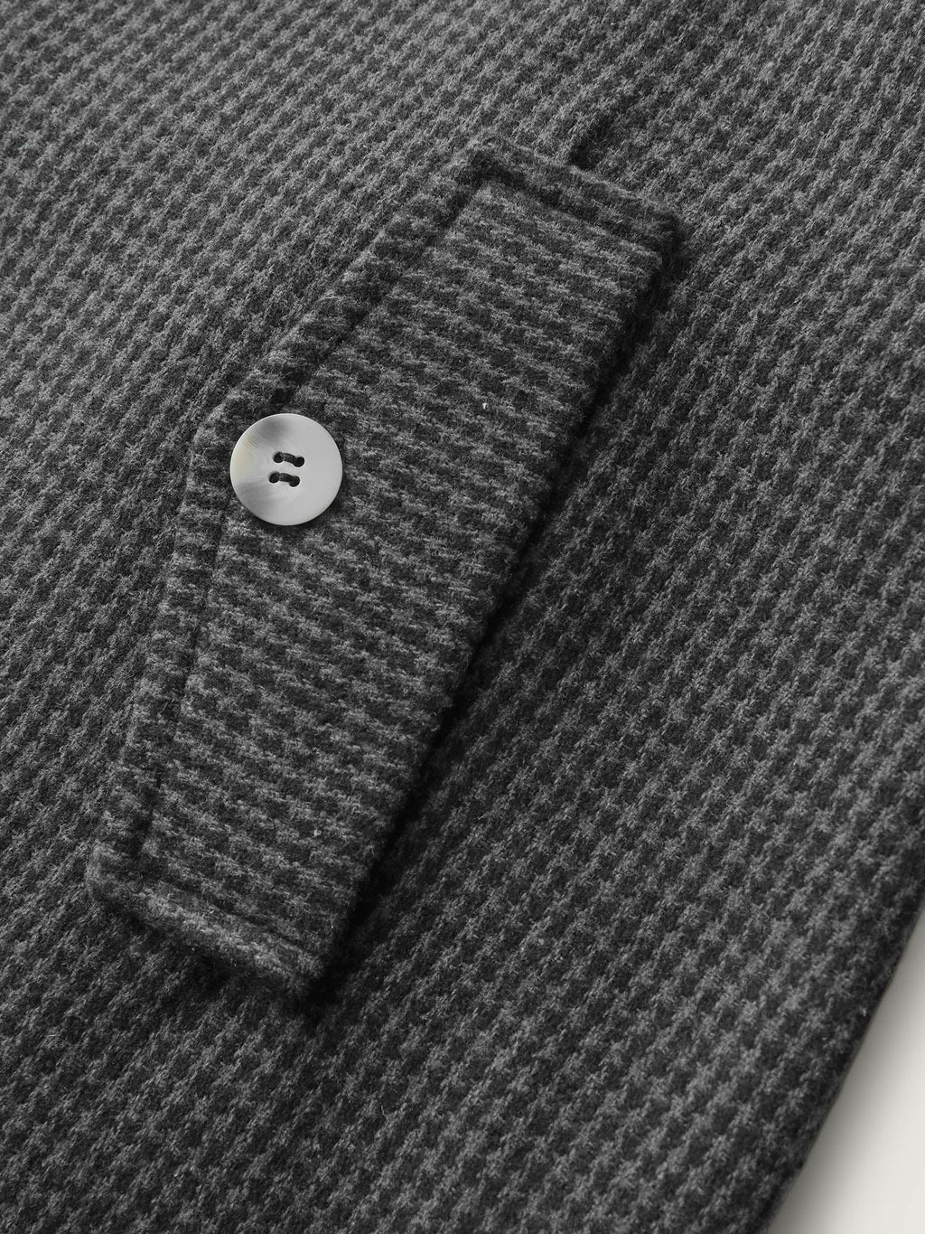 Houndstooth Button Detail Belted Coat