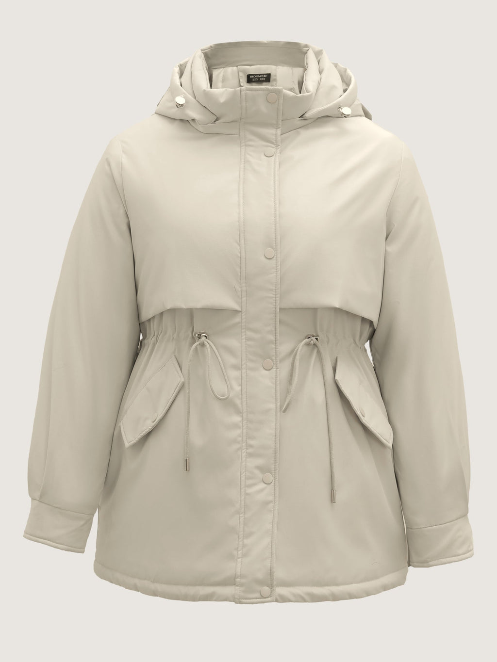 Hooded Drawstring Waist Quilted Jacket