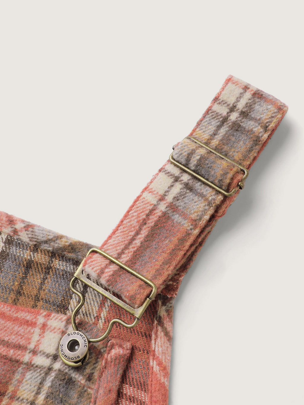 Plaid Flannel Overall Wide-Leg Jumpsuit