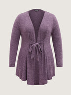 Heather Ribbed Supersoft Front-Tie Jacket
