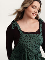 Leopard Print Shirred Shoulder Ties Jumpsuit