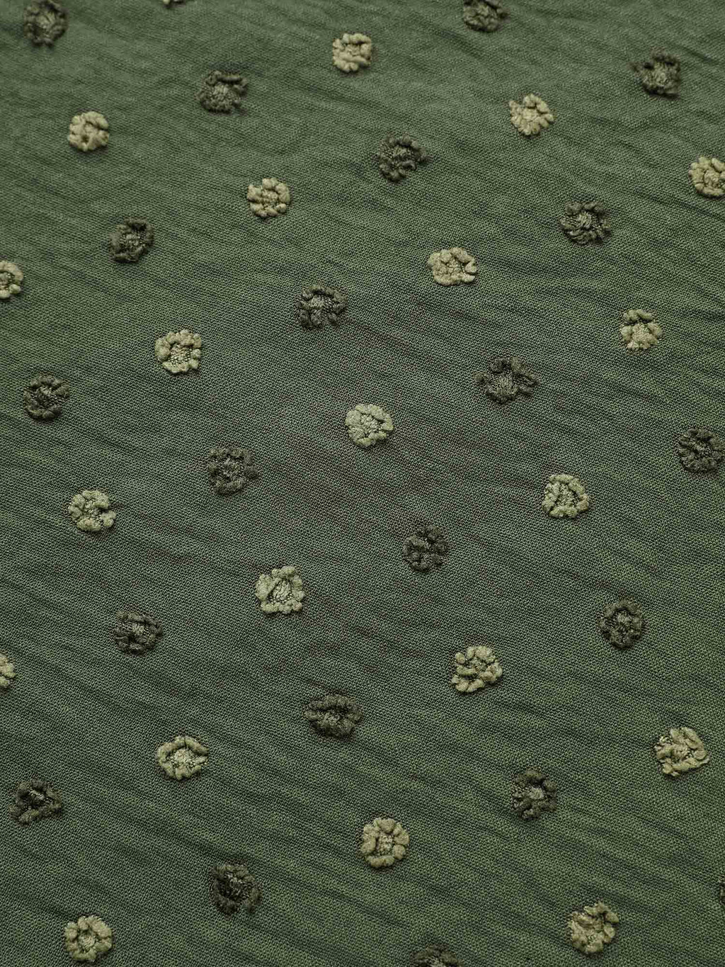 Textured Color Contrast Petal Sleeve Blouse