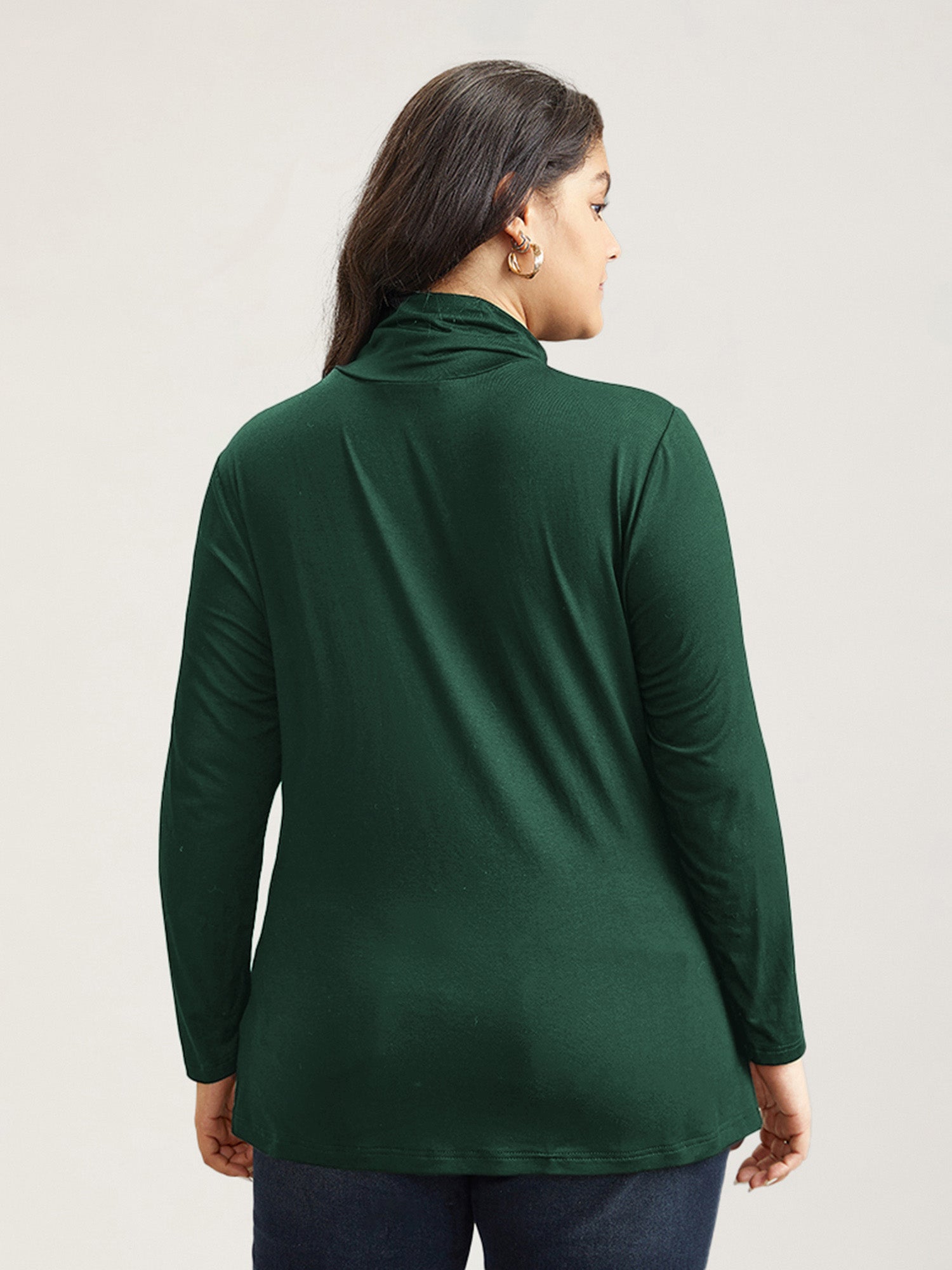 Supersoft Essentials Solid Funnel Neck Knit T-shirt