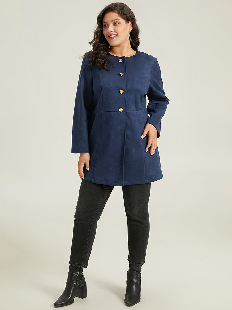 Plain Pleated Metal Detail Jacket