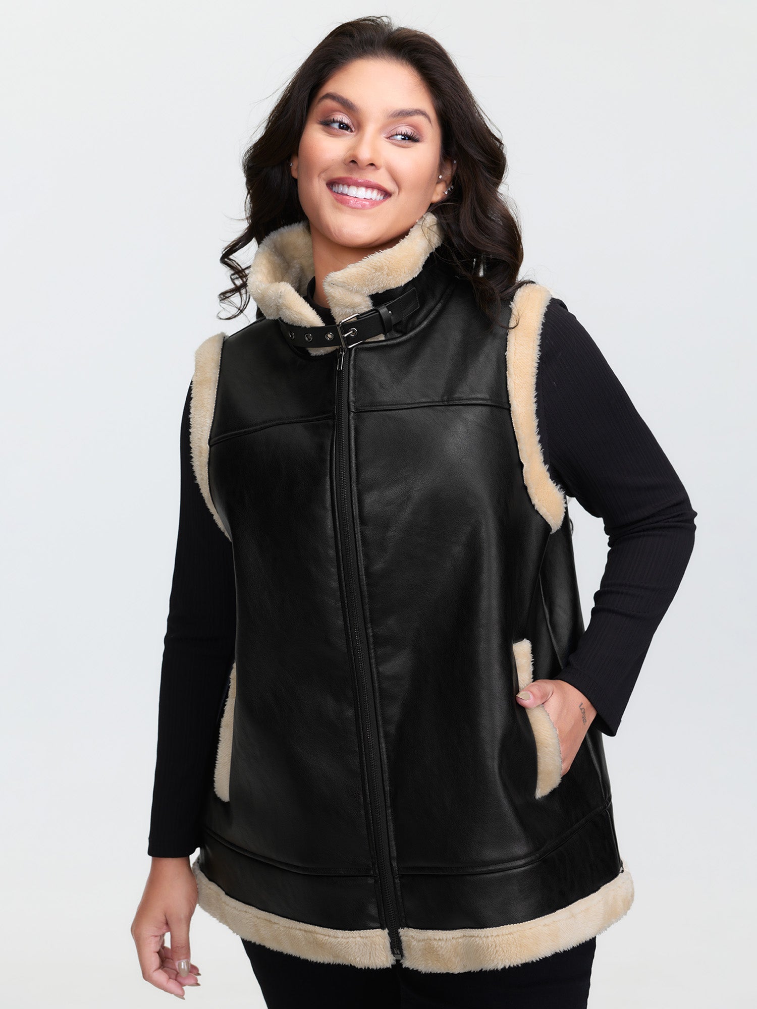 Fuzzy Edges Color Contrast Vest