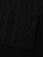 Cable Zipper Sleeveless Knit Cardigan