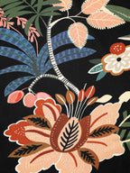 Floral Print Notched Collar Elastic Waist Dress