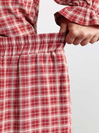 Gingham Ruffled Hem Loungewear Set