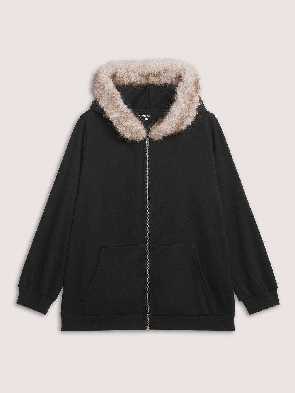 Fur Collar Stretchy Zipper Jacket