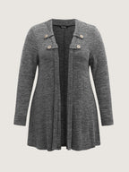 Stretchy Textured Button Detail Jacket