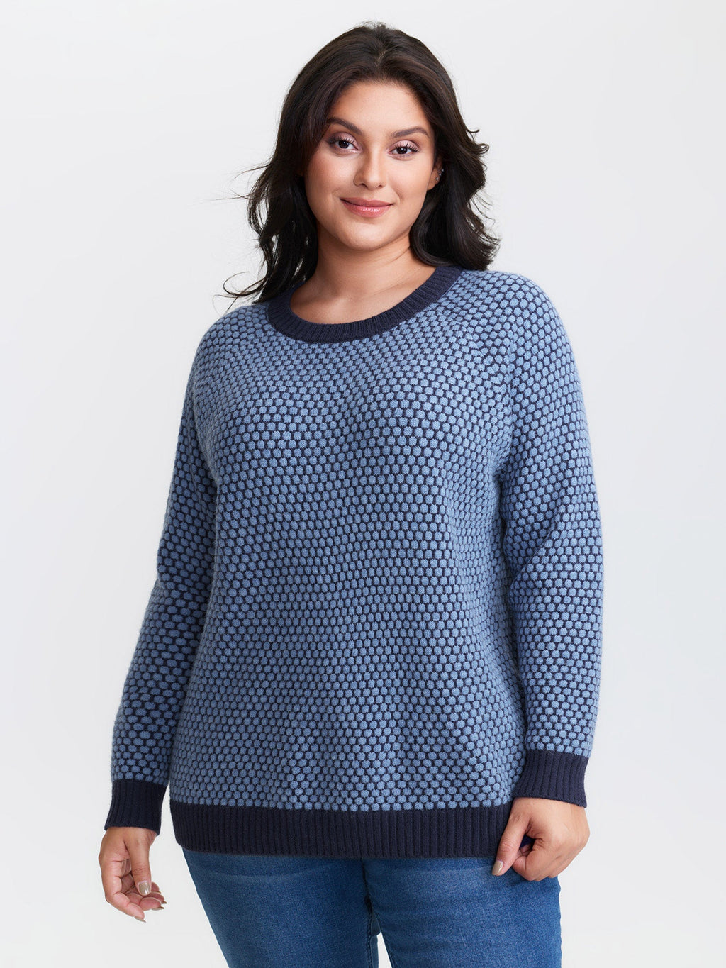Supersoft Geometric Textured Super Stretchy Pullover