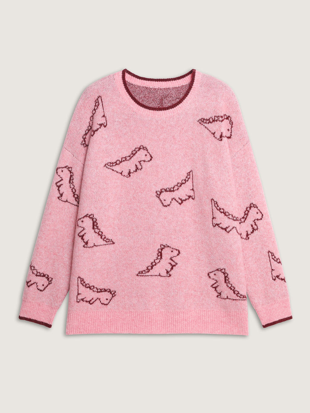 Dinosaur Pattern Jacquard Pullover