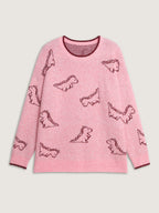 Dinosaur Pattern Jacquard Pullover
