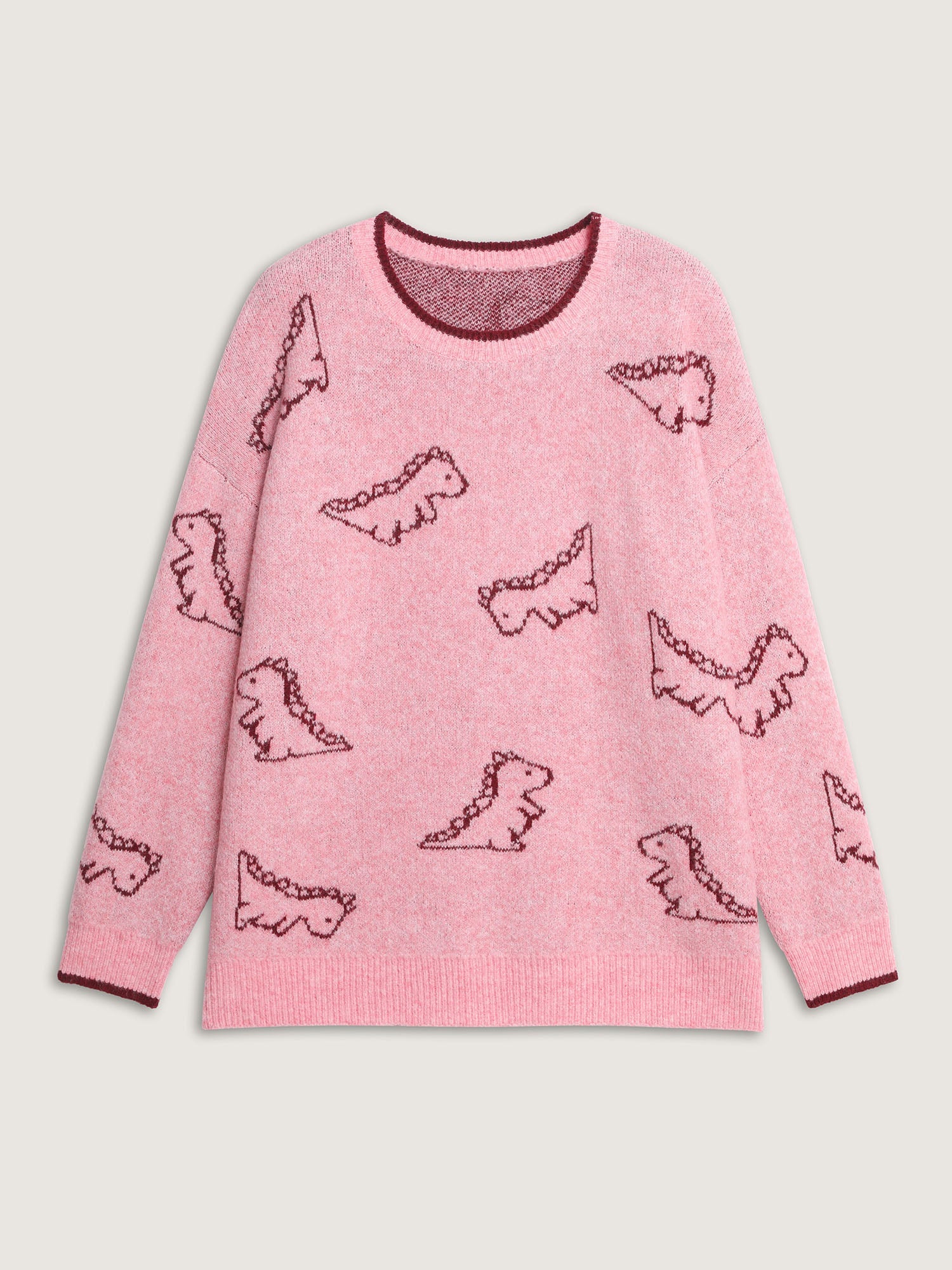 Dinosaur Pattern Jacquard Pullover