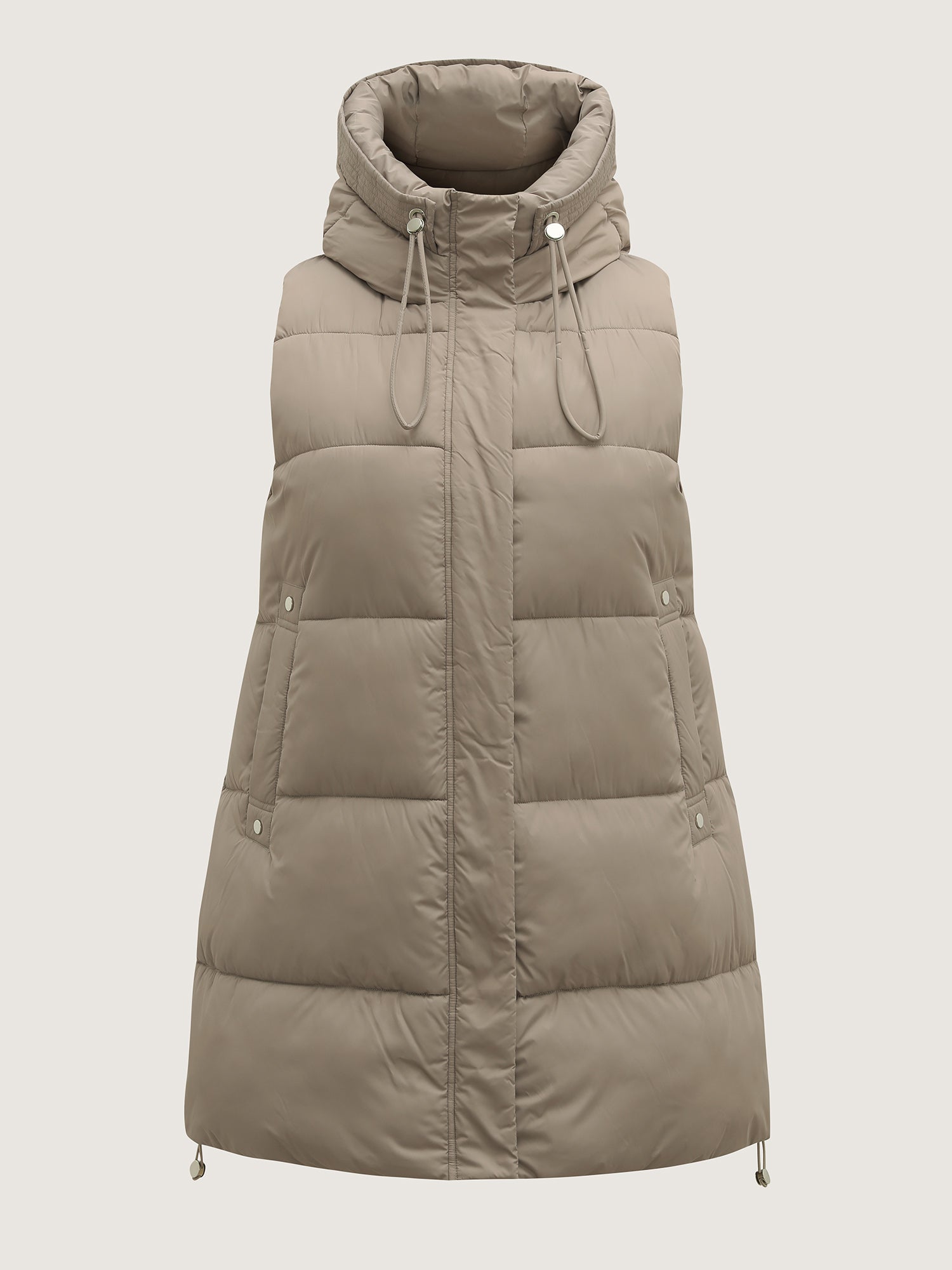 Zipper High Neck Hooded Quilted Jacket