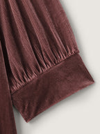 Velvet Textured Drape V-Neck Top