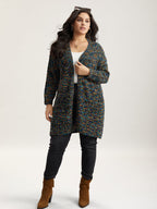 Color Textured Open Front Cardigan