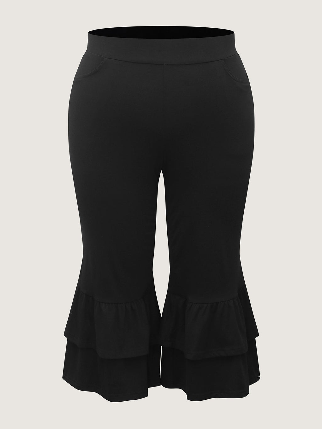 Layered Ruffled Flare Hem Pants