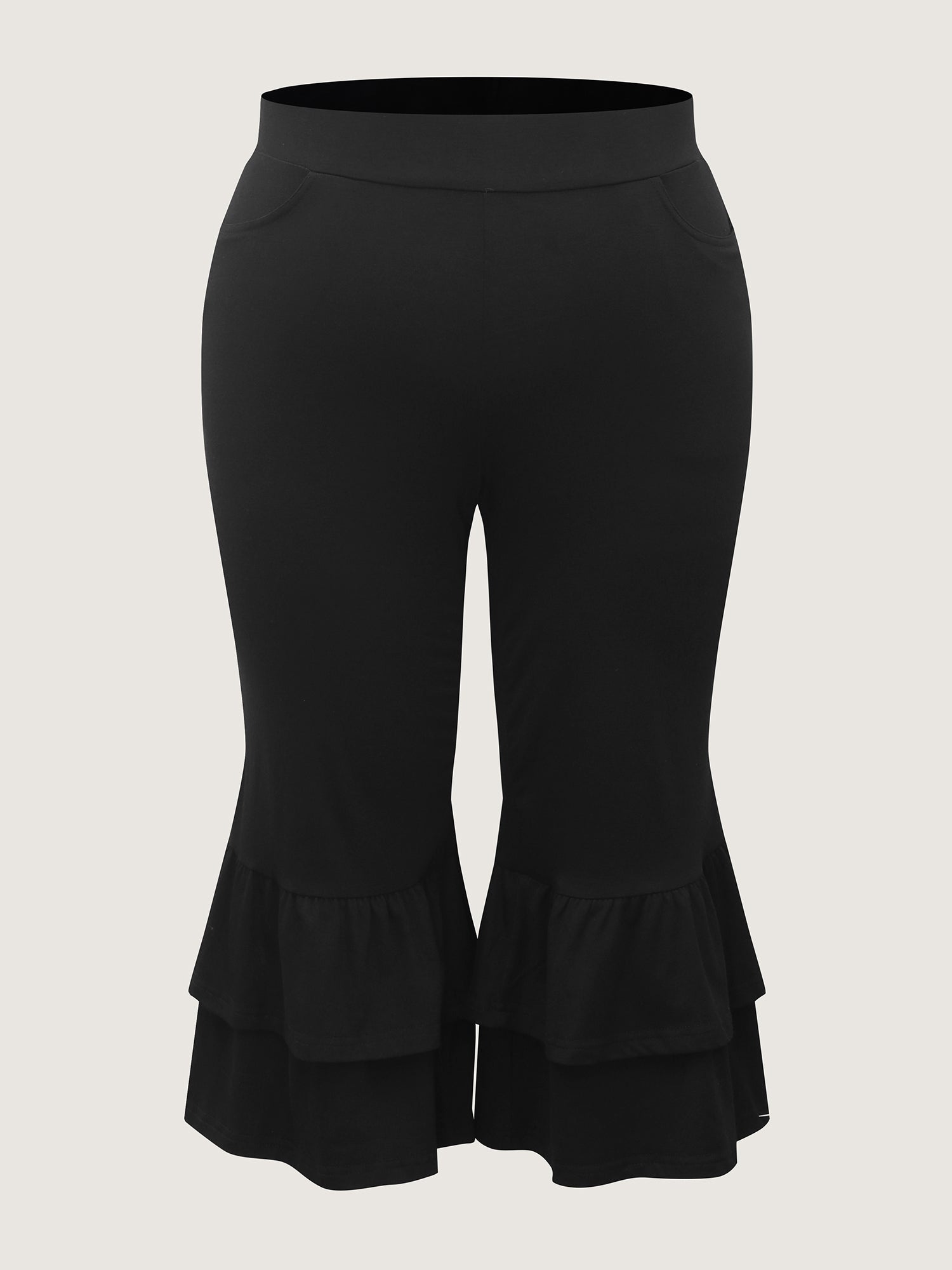 Layered Ruffled Flare Hem Pants