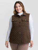 Quilted Chest Pockets Button Vest