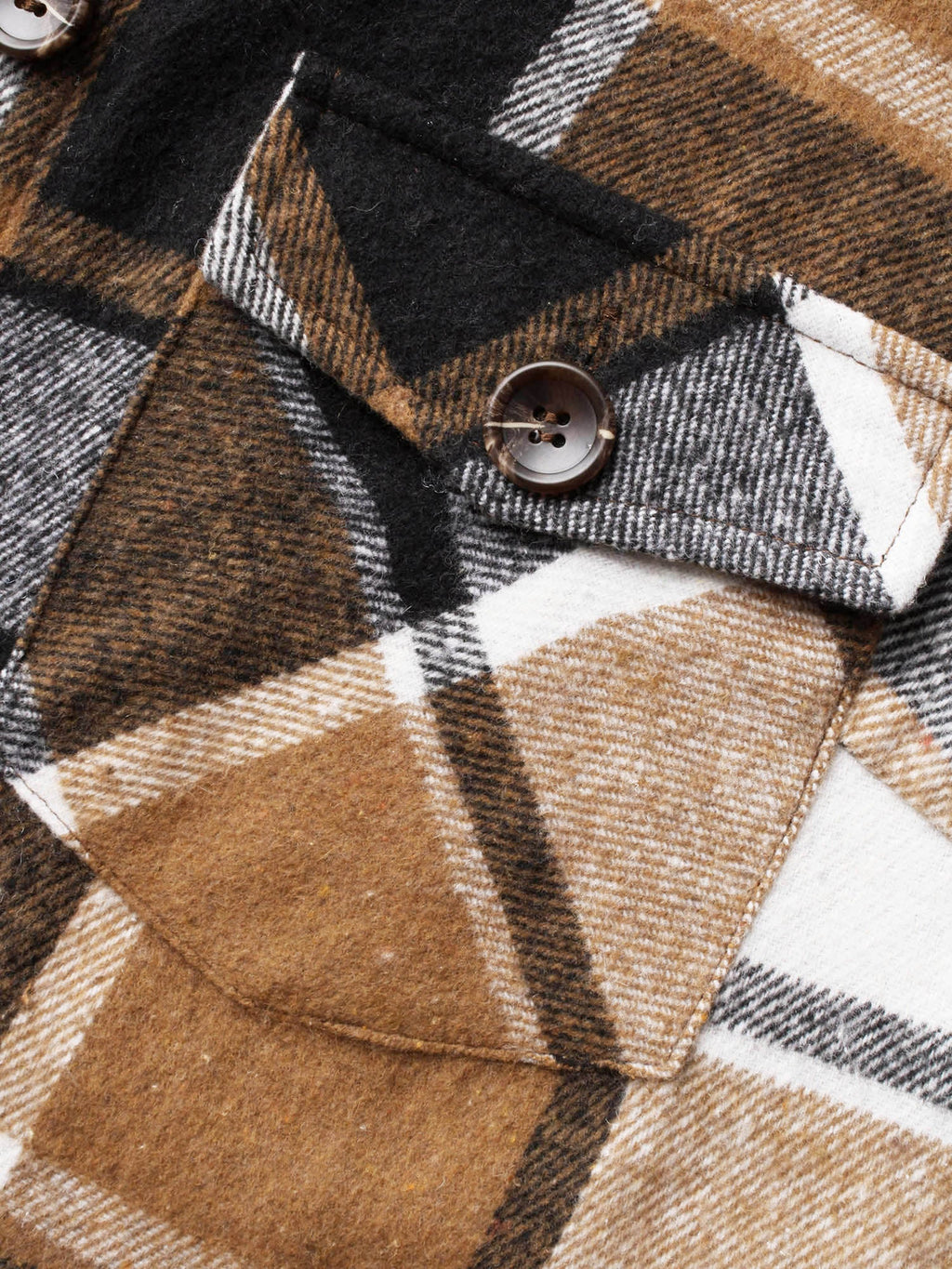 Plaid Flap Detail Sleeveless Jacket