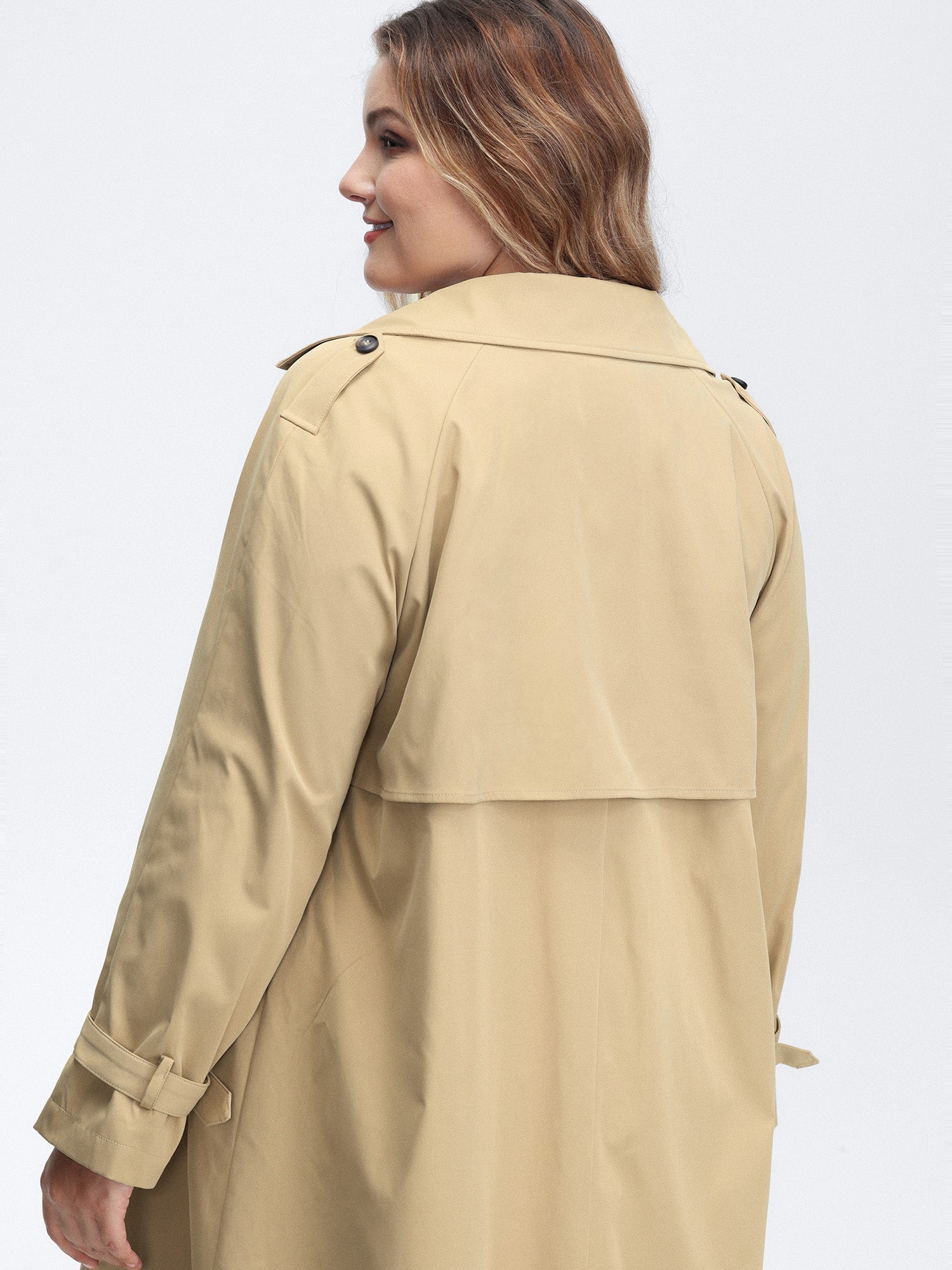 Adjustable Tab Sleeve Lined Trench Coat