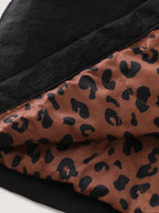 Quilted Mixed Material Hooded Jacket