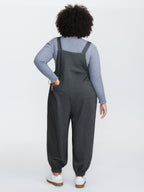 Stretchy Solid Adjustable Overall Jumpsuit