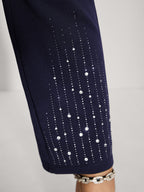 Stretchy Diamond Detail Hem Pants