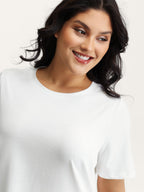 Stretchy Solid Crew Neck T-Shirt