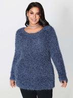 Fuzzy Sparkle Crew Neck Pullover