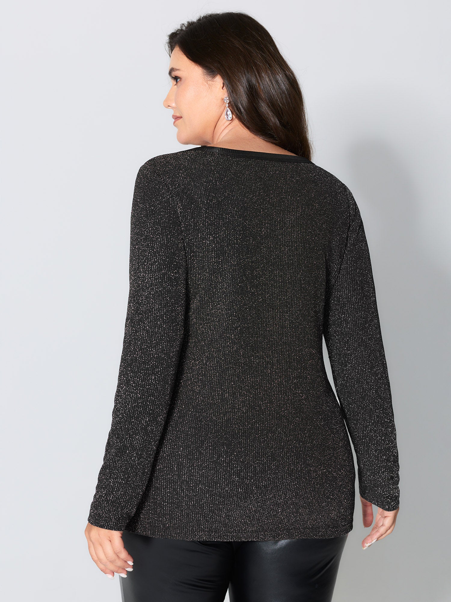 Luxe Feel Button Fitted T-Shirt