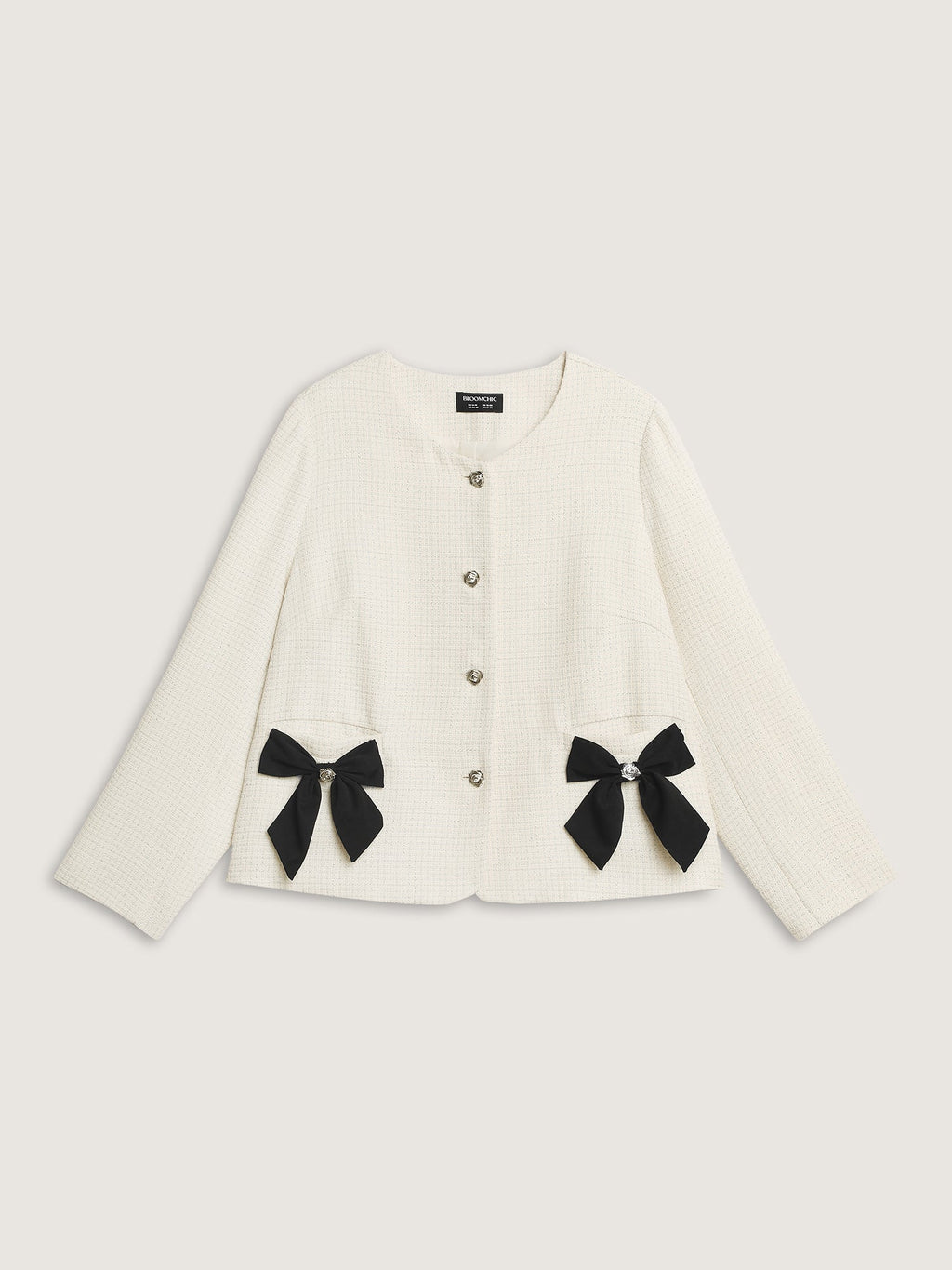 Tweed Bowknot Cropped Coat