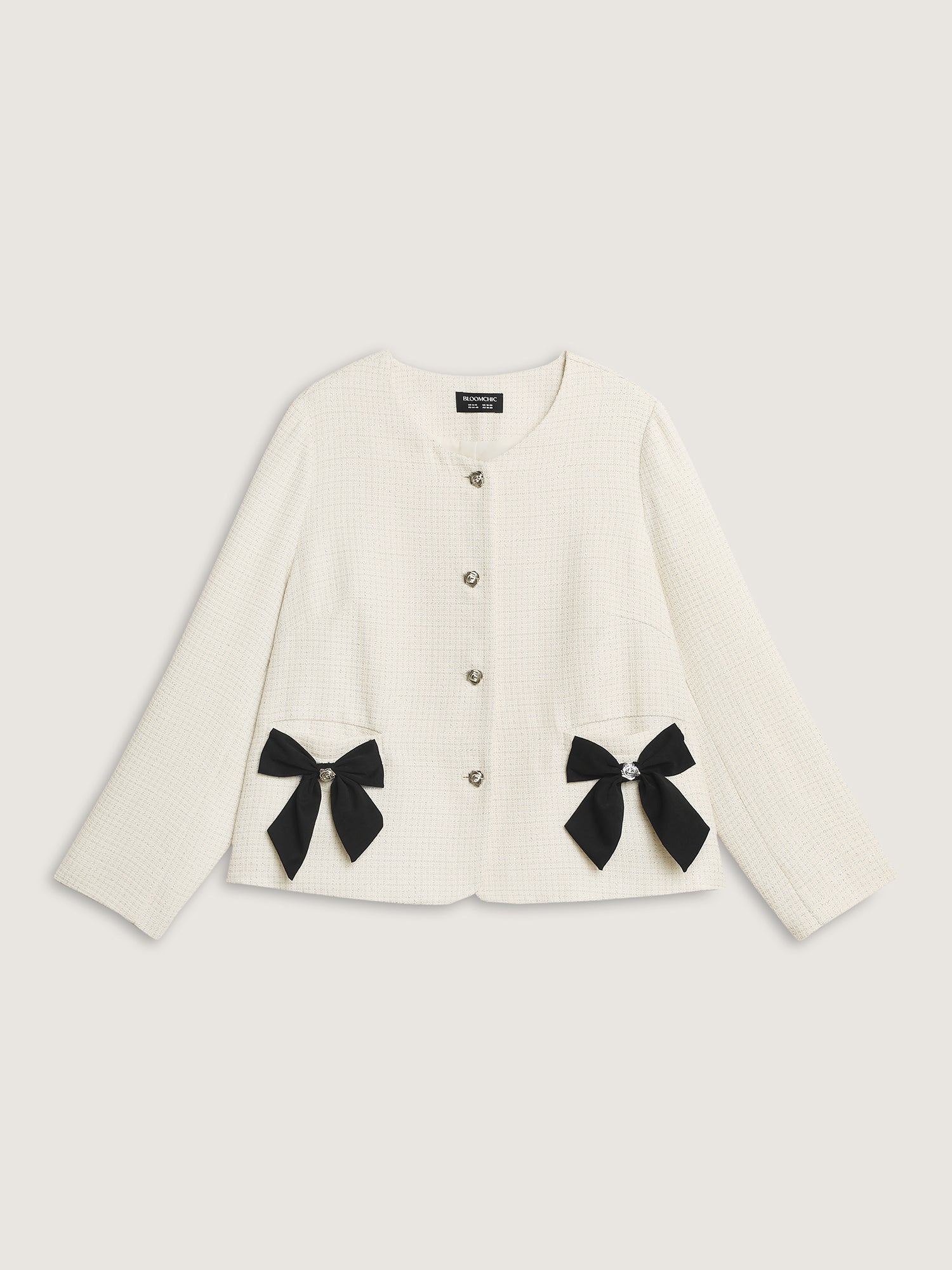 Tweed Bowknot Cropped Coat