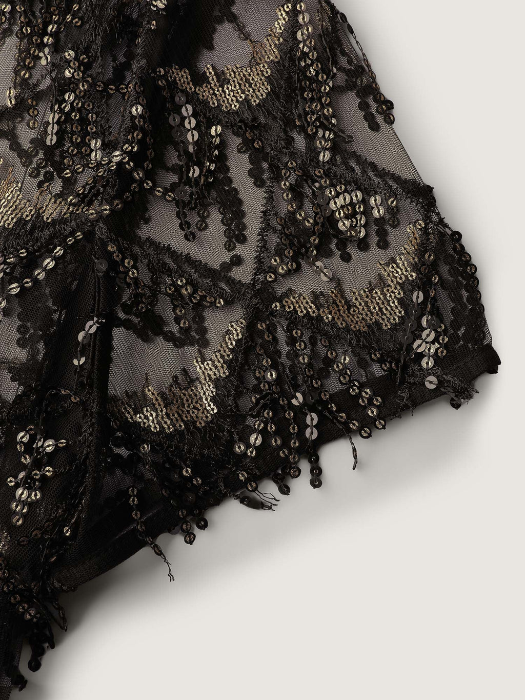 Two-Piece Fringe Sequin Mini Dress