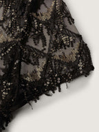 Two-Piece Fringe Sequin Mini Dress