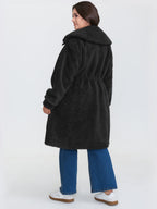 Faux Shearling Zipper Pockets Jacket