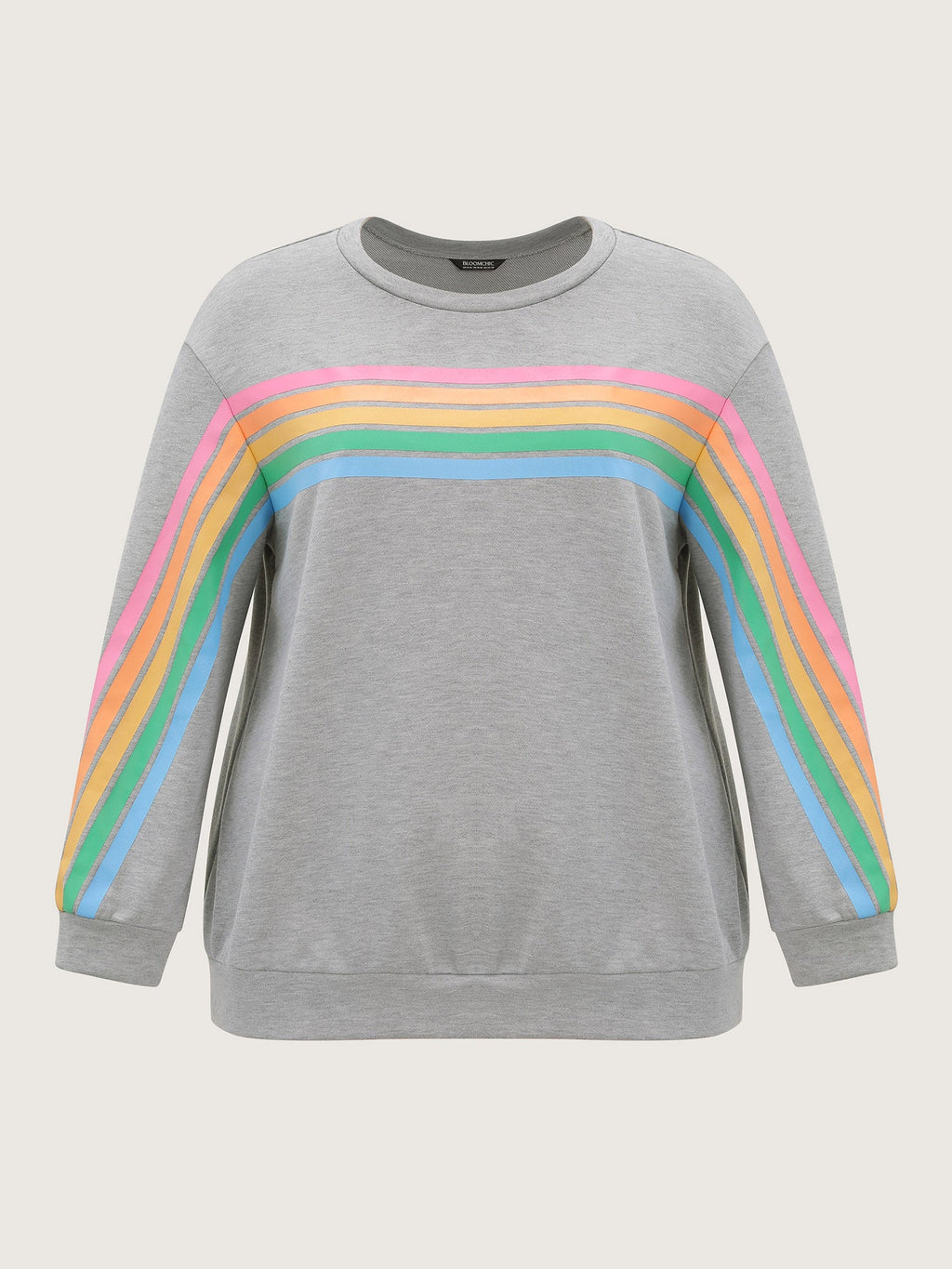 Soft Rainbow Print Round Neck Lounge Top
