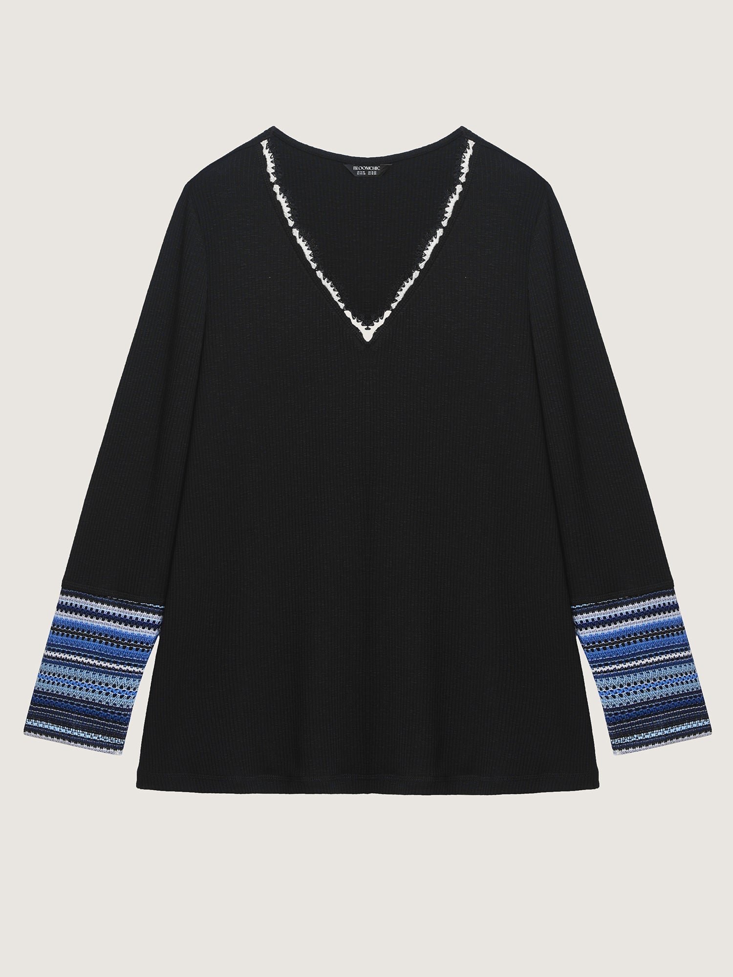 Textured Stripe Contrast Stretchy T-Shirt