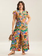 Sunkissed Floral Print Button Wide-Leg Jumpsuit