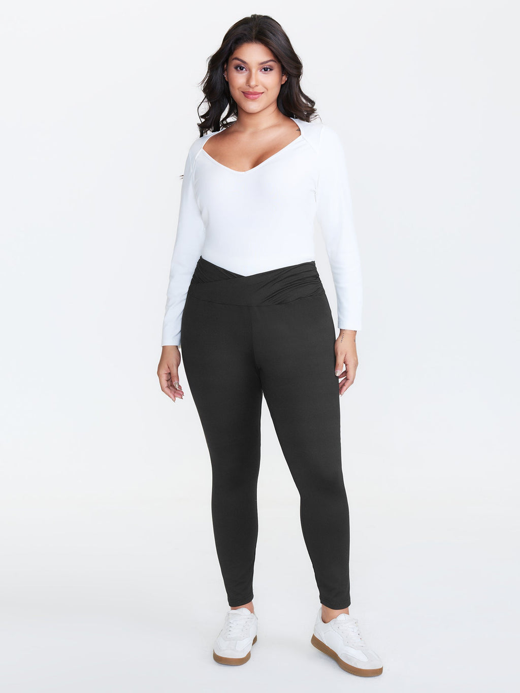 Stretchy Cross Waist Slim Fit Leggings