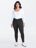 Stretchy Cross Waist Slim Fit Leggings