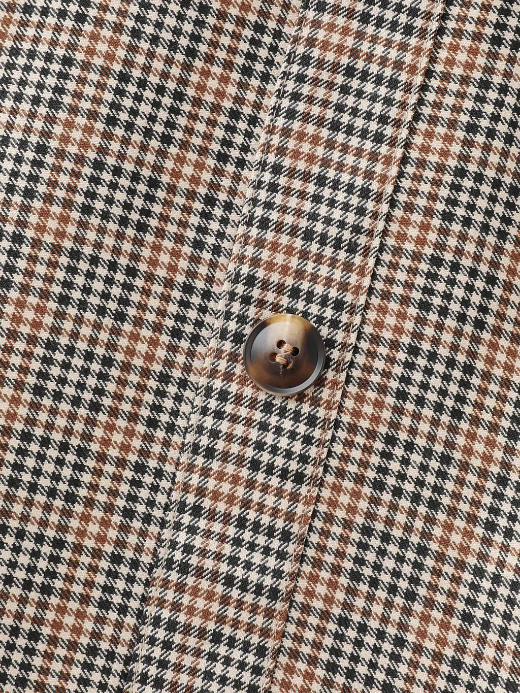 Retro Check Pattern Button Decor Midi Skirt