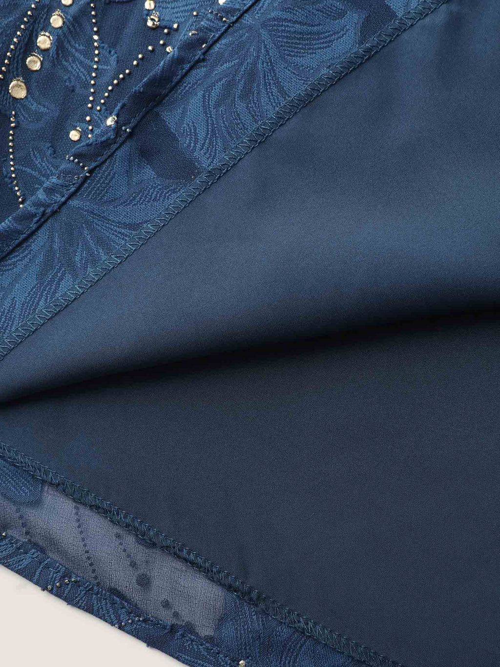 Gold Stamp Ruffled Neck Blouse