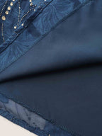 Gold Stamp Ruffled Neck Blouse