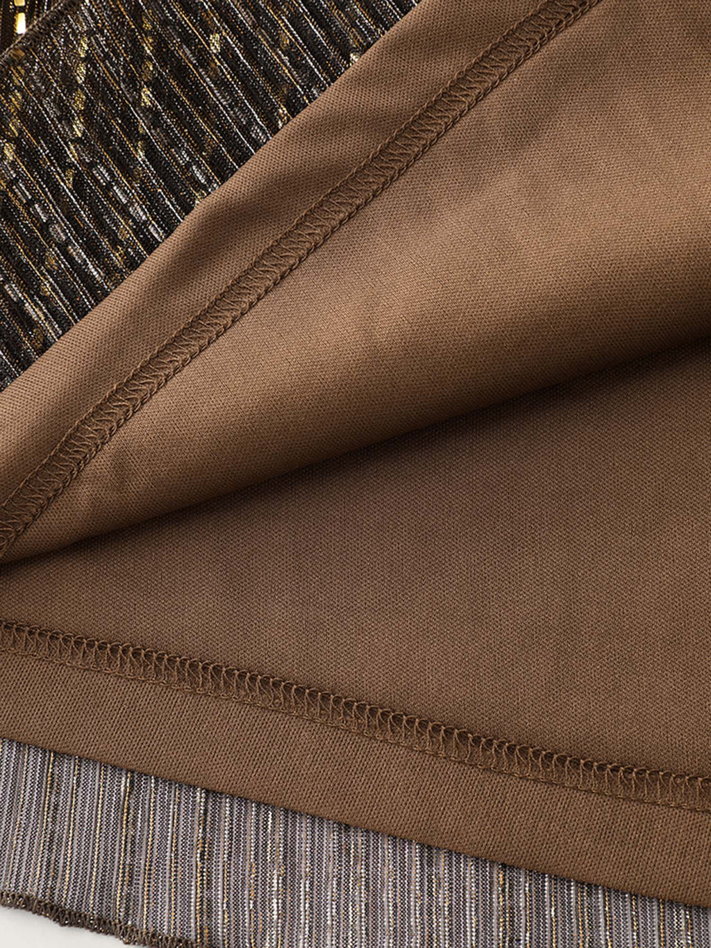 Glitter Surplice Neck Knee Dress