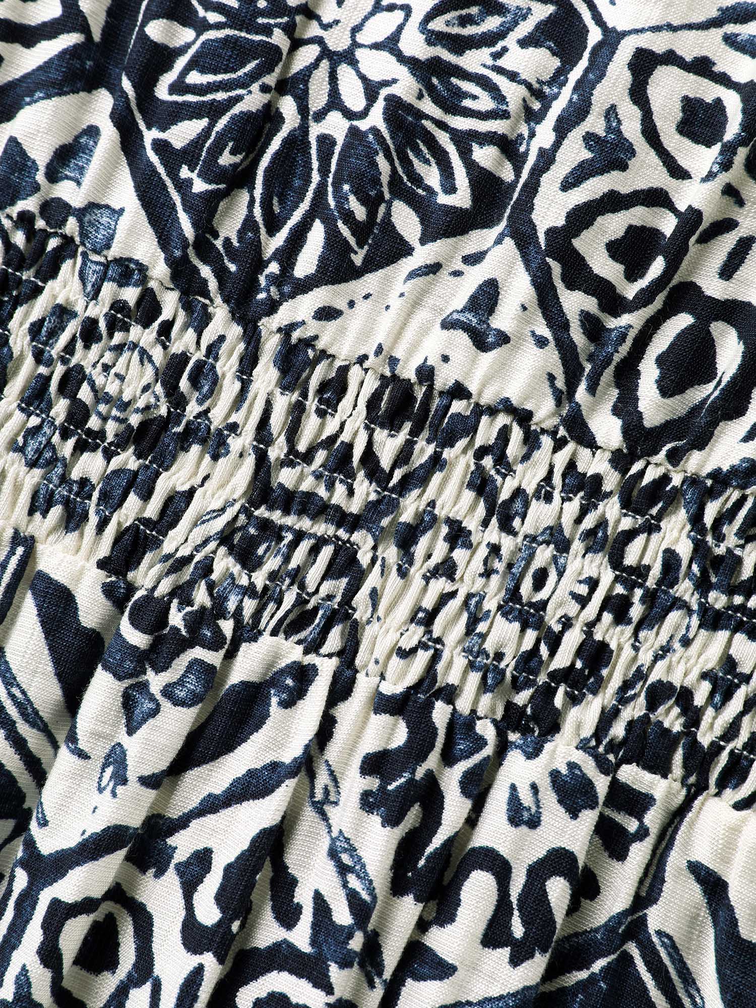 Boho Geometric Print Split Midi Dress