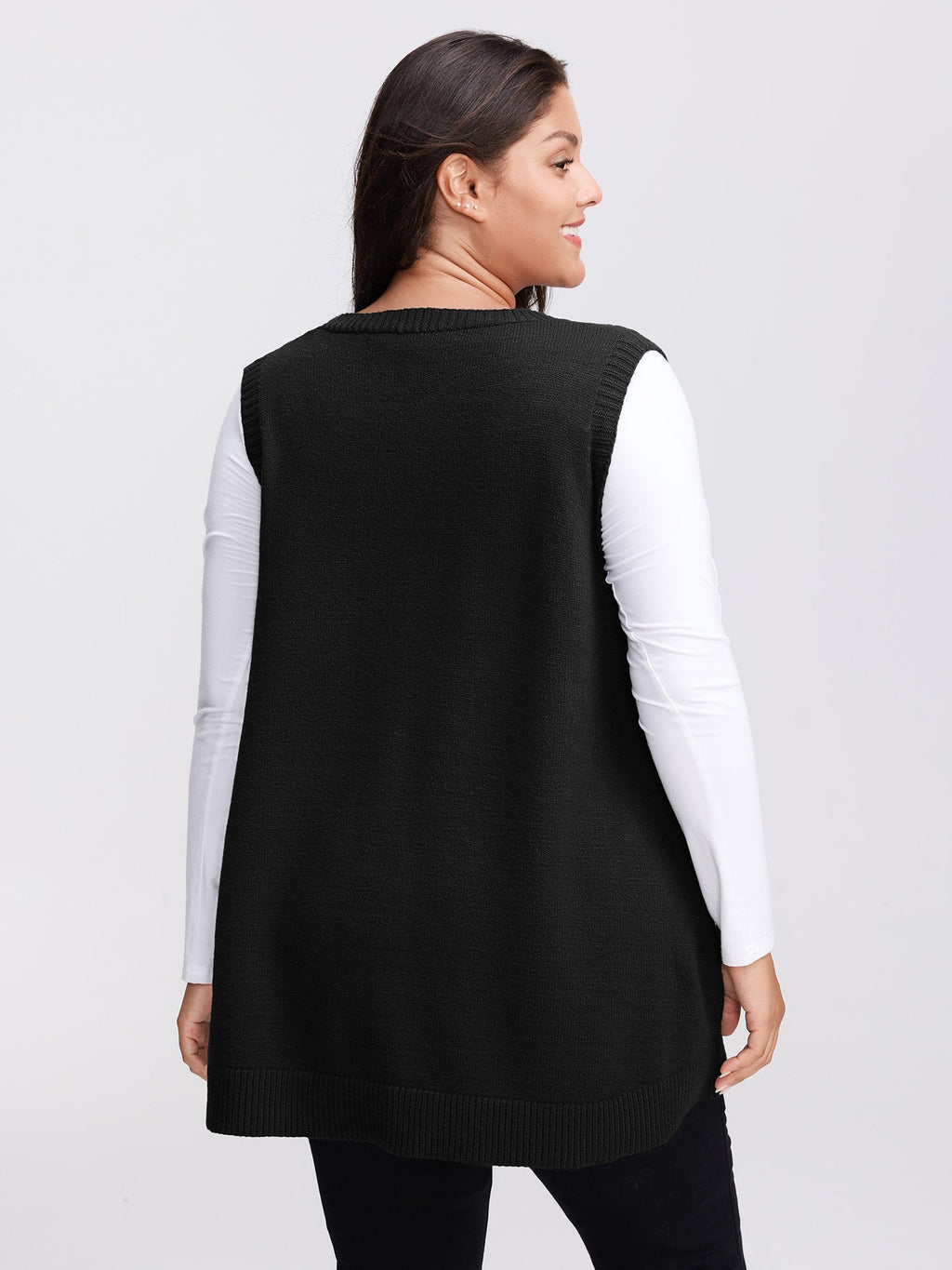 A-Line Pockets V-Neck Pullover