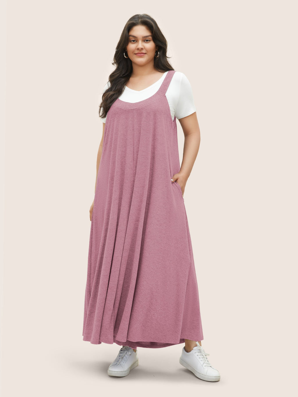 Supersoft Essentials Solid Pocket Adjustable Straps Jumpsuit