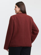 Frayed Edges Button-Down Jacket